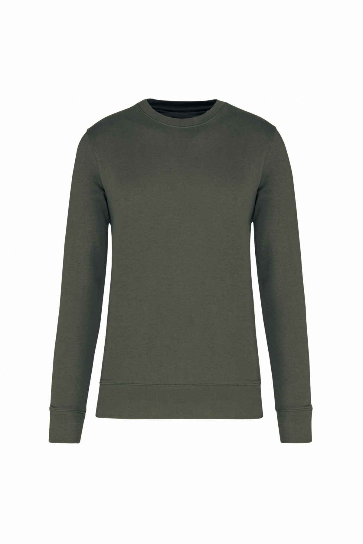 sweat col rond éco responsable kaki