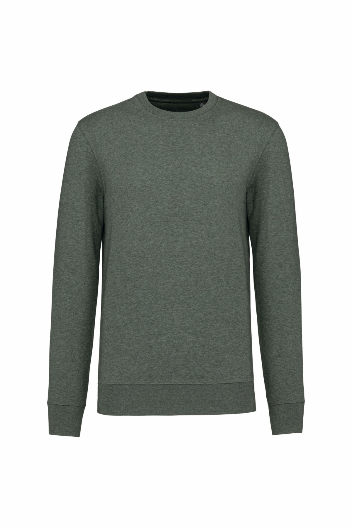 sweat col rond éco responsable vert chiné