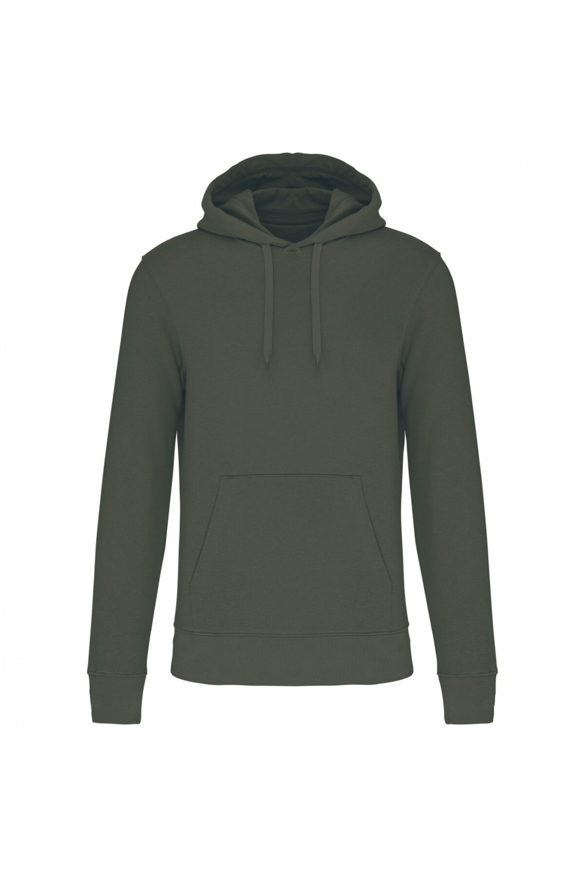sweat capuche éco responsable homme kaki foncé