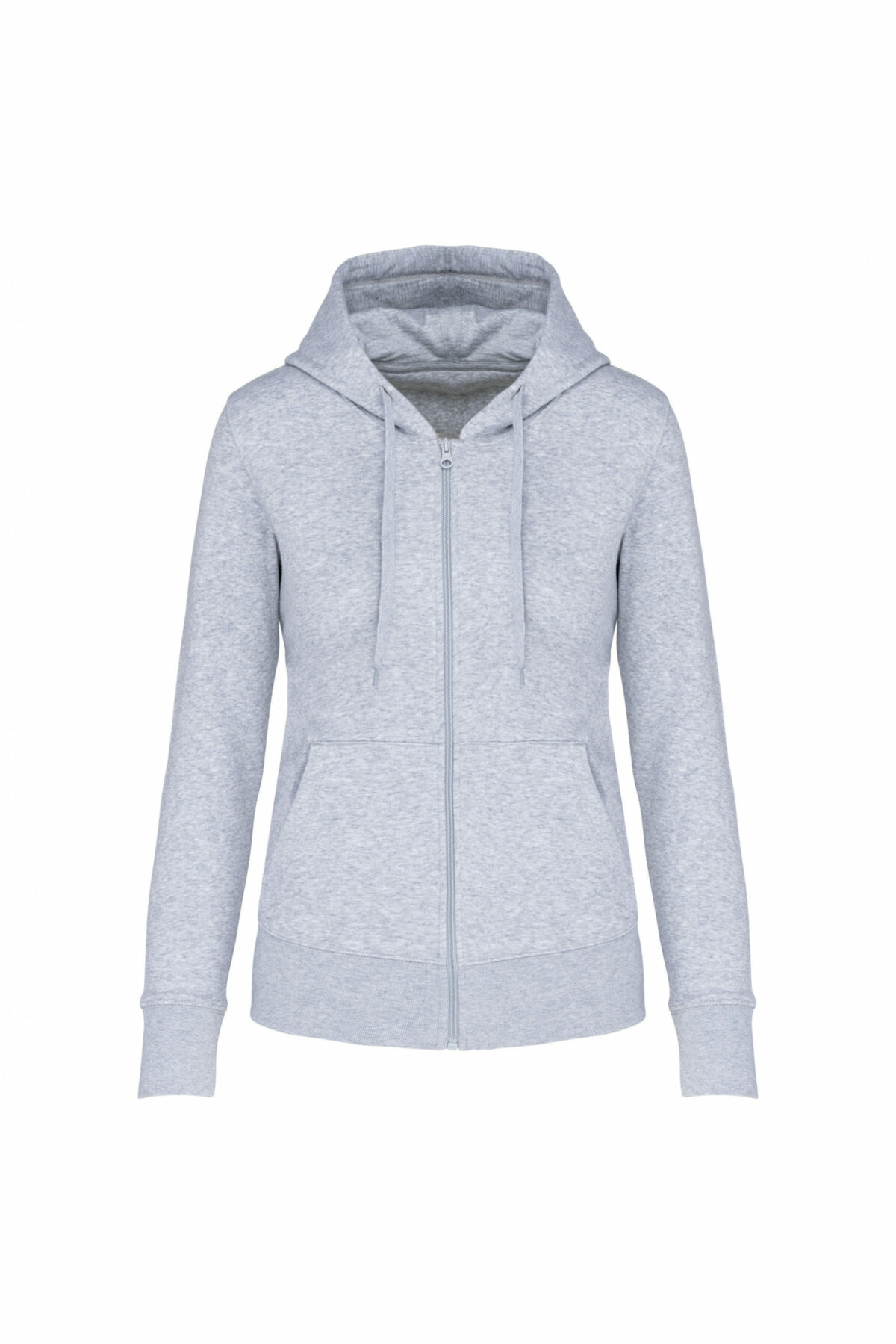 sweat éco responsable zippé femme gris chiné
