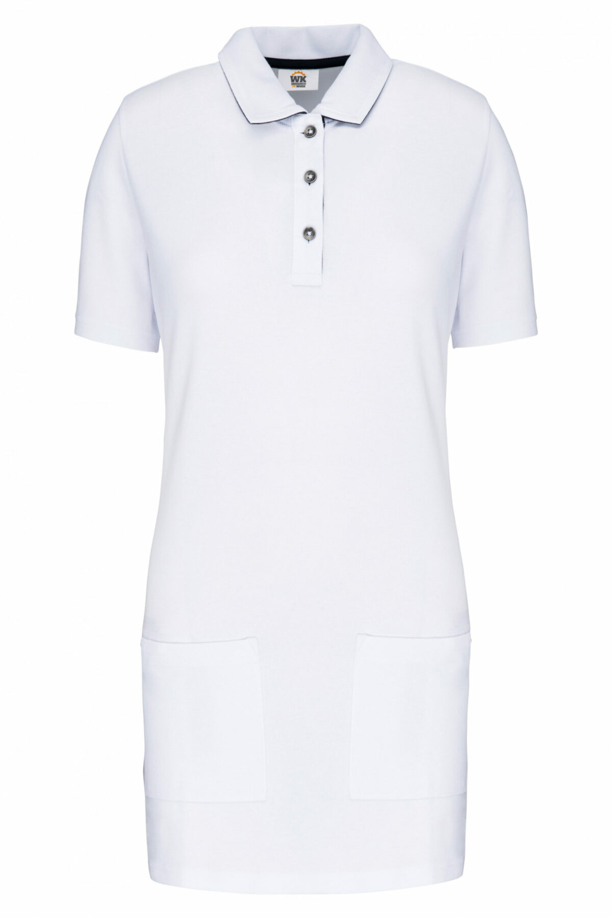 polo long manches courtes femme blanc navy
