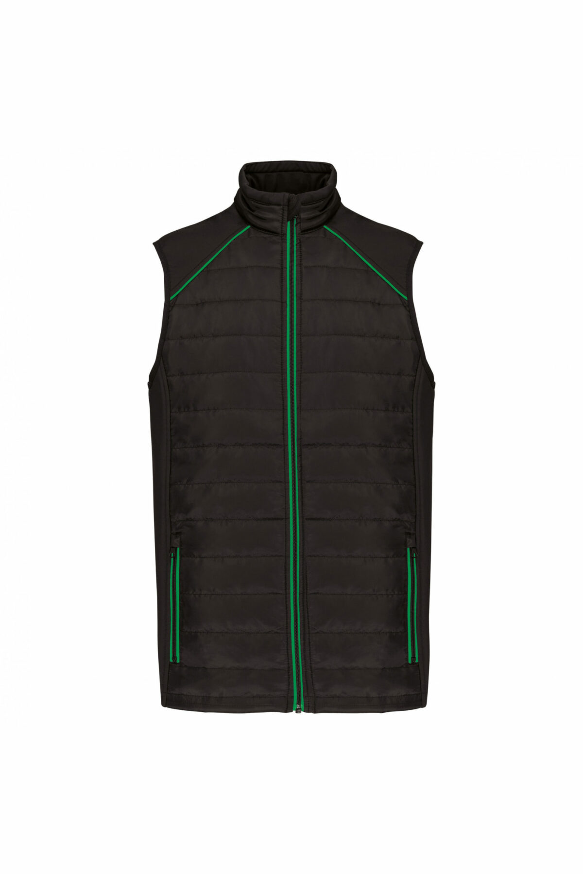 bodywarmer noir et vert kelly