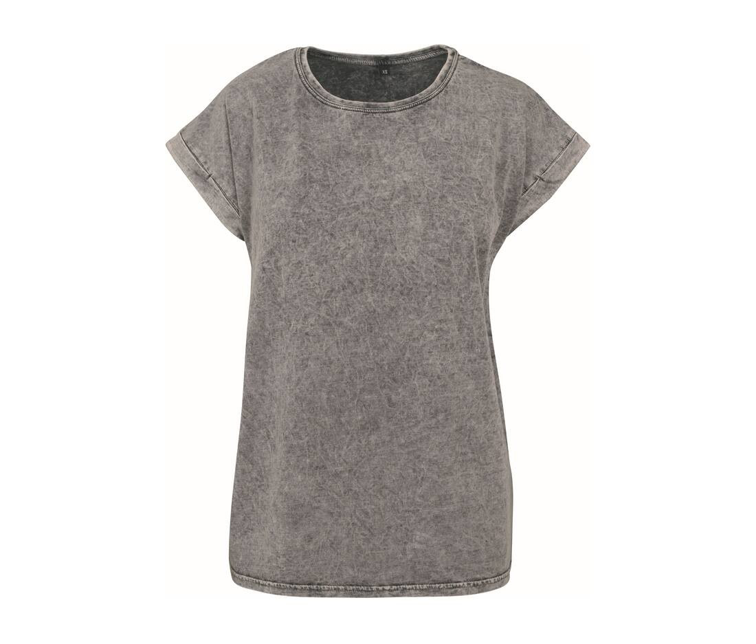 Build Your Brand Maglietta Donna Con Manica Corta E Spalle Estese – Effetto Acid Washed, Casual