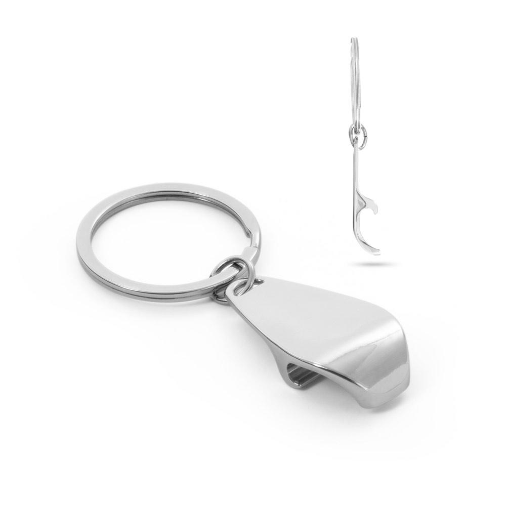 porte-clés décapsuleur en argent à personnaliser